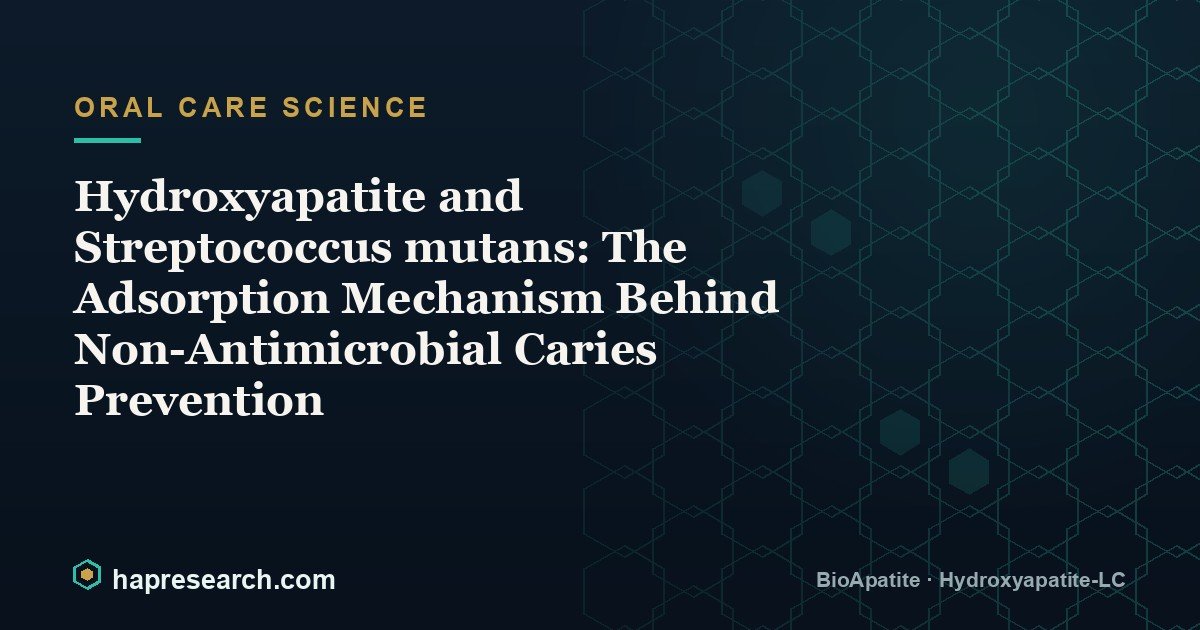 Hydroxyapatite and Streptococcus mutans: The Adsorption Mechanism Behind Non-Antimicrobial Caries Prevention