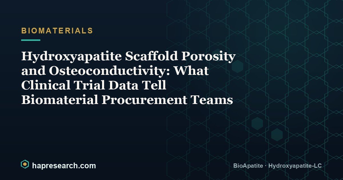 Hydroxyapatite Scaffold Porosity and Osteoconductivity: What Clinical Trial Data Tell Biomaterial Procurement Teams