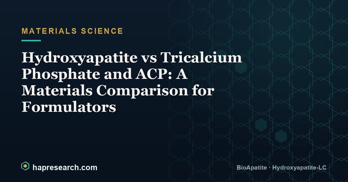 Hydroxyapatite vs Tricalcium Phosphate and ACP: A Materials Comparison for Formulators