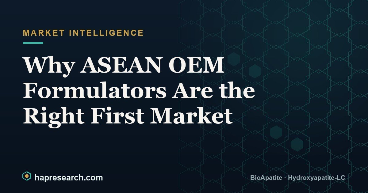 Why ASEAN OEM Formulators Are the Right First Market