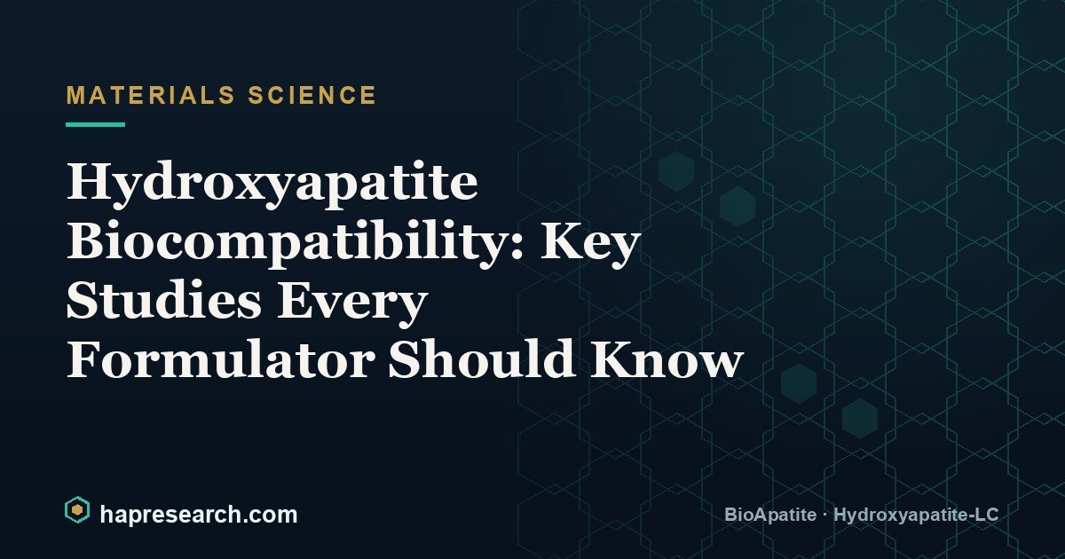 Hydroxyapatite Biocompatibility: Key Studies Every Formulator Should Know