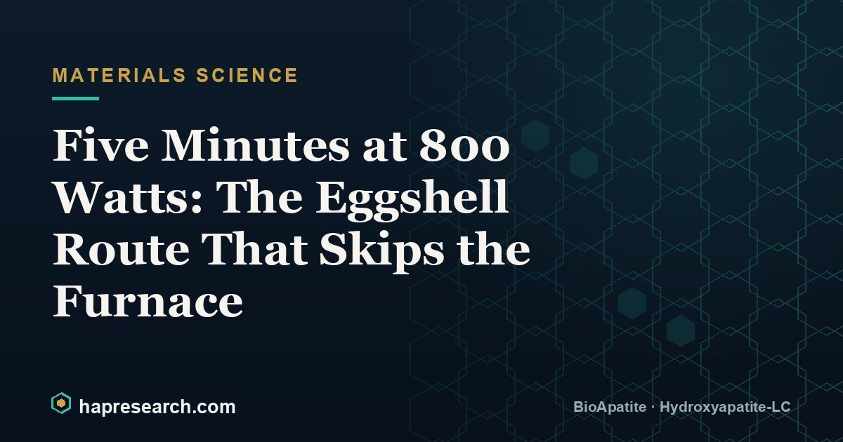 Five Minutes at 800 Watts: The Eggshell Route That Skips the Furnace