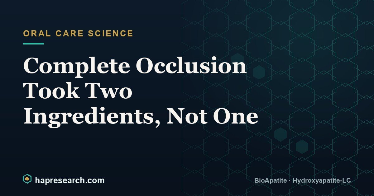 Complete Occlusion Took Two Ingredients, Not One