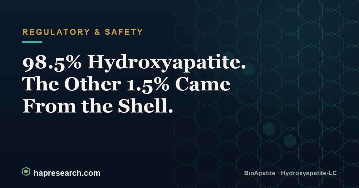 98.5% Hydroxyapatite. The Other 1.5% Came From the Shell.